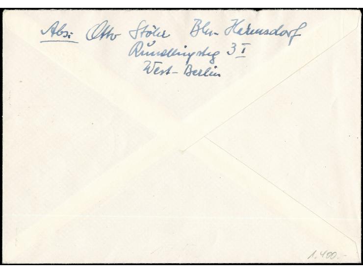 1949, Währungsgeschädigte 30 Pfg. mit Blockrand an drei Seiten und Sonderstempel “BERLIN N65 2.6.51 - 700 Jahre Wedding” auf 