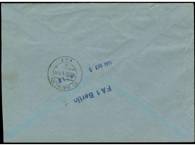 1956, Stadtbilder 15 Pfg. im senkrechten Paar mit Stempel “BERLIN-HASELHORST 1 5.10.61” als portogerechte Mehrfachfrankatur a