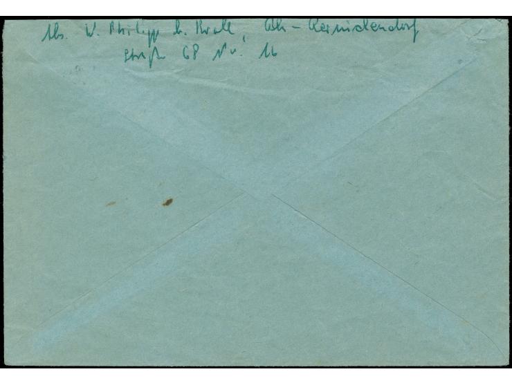 Postkrieg: 1959, Blockade Berlins 25 Pfg., Oberrandstück mit Stempel “BERLIN SW11 18.7.59” auf Brief nach Potsdam mit übergeh