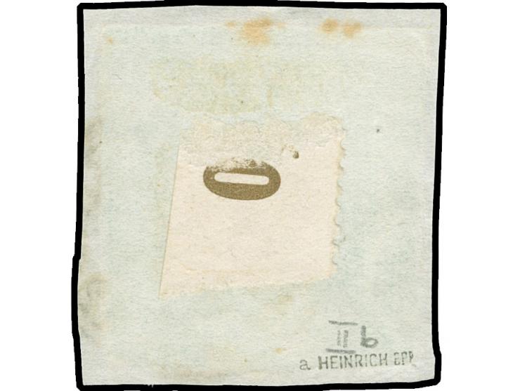 1851, 6 Kr. auf gelblichgrün, Type IIb, allseits voll- bis breitrandig, farbfrisch mit schwarzem DKr. “RAVENSBURG”, in einwan