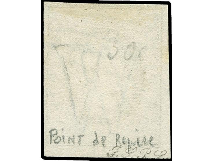 1852, 10 c. gray black with 'point de répéré, vf, opinion Böttger BPP&nbsp;