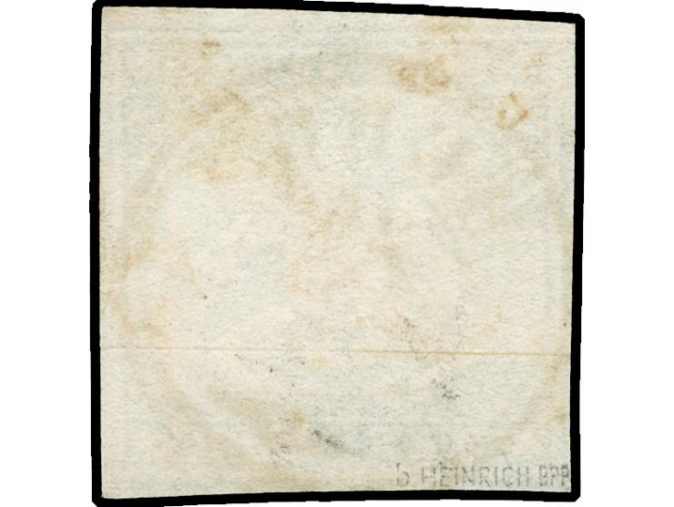 1857, 6 Kr. dunkelolivgrün, zum Teil leicht berührt, ansonsten voll- bis breitrandig geschnitten, farbfrisch mit DKr. “BERG” 