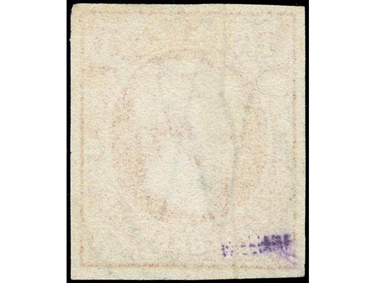 1852, 1 sgr. carmine rose with natural printing crease, good margins, neatly cancelled by target of Grevenmacher, vf, certifi