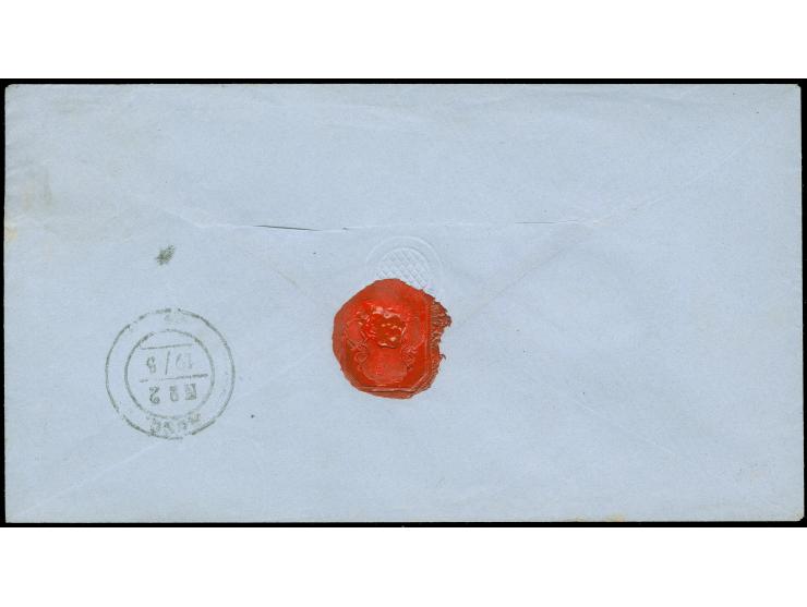 “GRIMMEN 18.MAI.72” (Spalink 15) sehr klar auf kleiner Schild 1 Gr. karmin auf Briefkuvert nach Schwerin mit Ankunftsstempel.