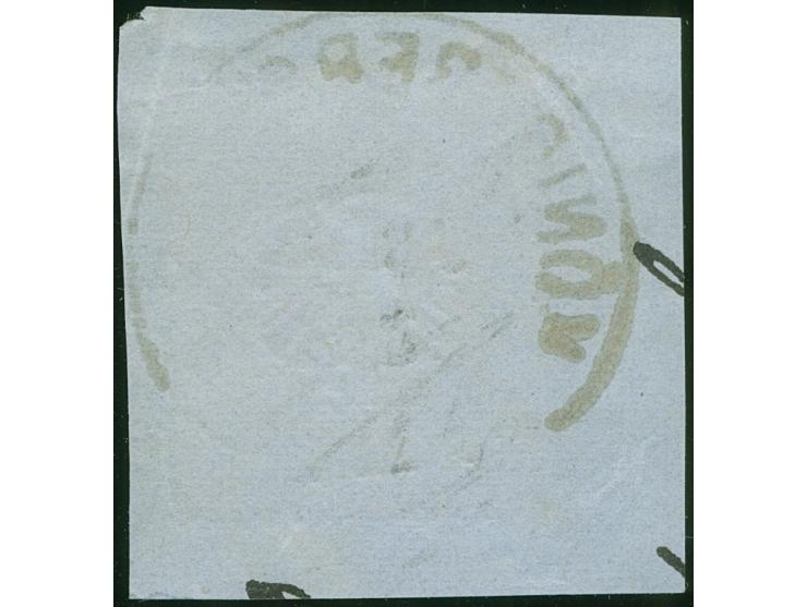 “KÖNIGSABERG PR. P.A. 4.JULI.73” (Spalink 20-1) sehr klar und kpl. auf großer Schild ⅓ Gr. dunkelgrausmaragdgrün auf Briefstü