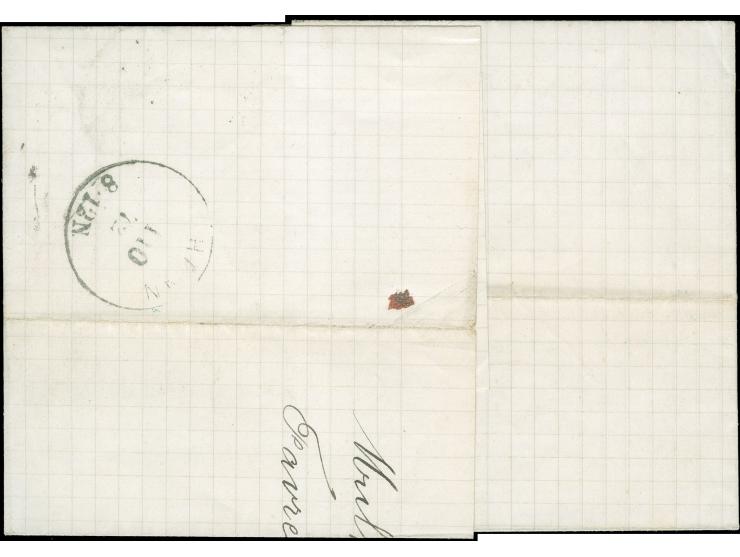“MÜHLHAUSEN i. ELS. BHF. 11.OCTBR.72” (Spalink 26-5) sehr klar auf großer Schild 1 Gr. karmin auf kpl. Faltbrief nach Thann m