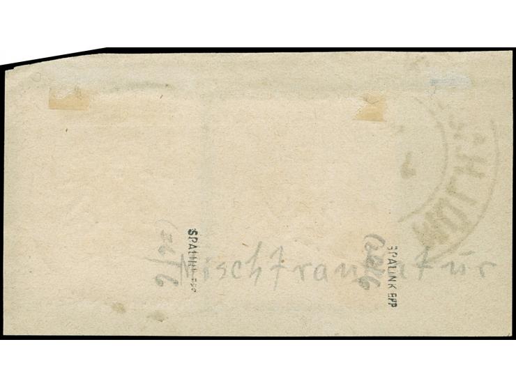 “MÜLHAUSEN i. ELS. BHF. 26.JAN.73” (Spalink 26-6) zweimal klar auf kleiner Schild 2 Gr. grauultramarin und großer Schild 1 Gr