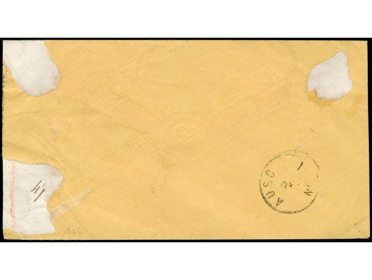 “STRASSBURG i. ELS.BHF. 1.NOVBR.72” (Spalink 36-2) zweimal klar auf waagerechtem Paar kleiner Schild ½ Gr. orange auf Briefku