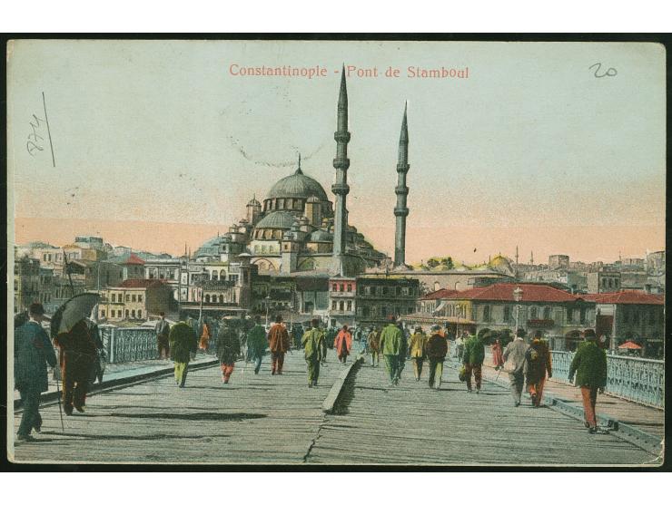 1911, KORITZA : “GUERIDJE” bilingual cds. (Coles-Walker no.50) in black on 20 pa. carmine, tied to postcard to Bukarest, post