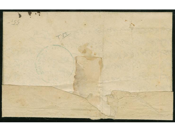 1866, Folded envelope with full content bearing clear blue oval "POSTA EUROPEA KAFER-ZAYAT 18/SETTEM/66" ds. (Type V) and on 