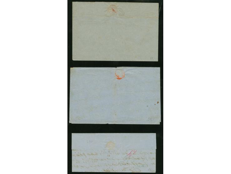 1866, two folded envelopes with content bearing blue oval cancellations of "POSTA EUROPEA ZAGASIK" and "POSTA EUROPEA MANSURA