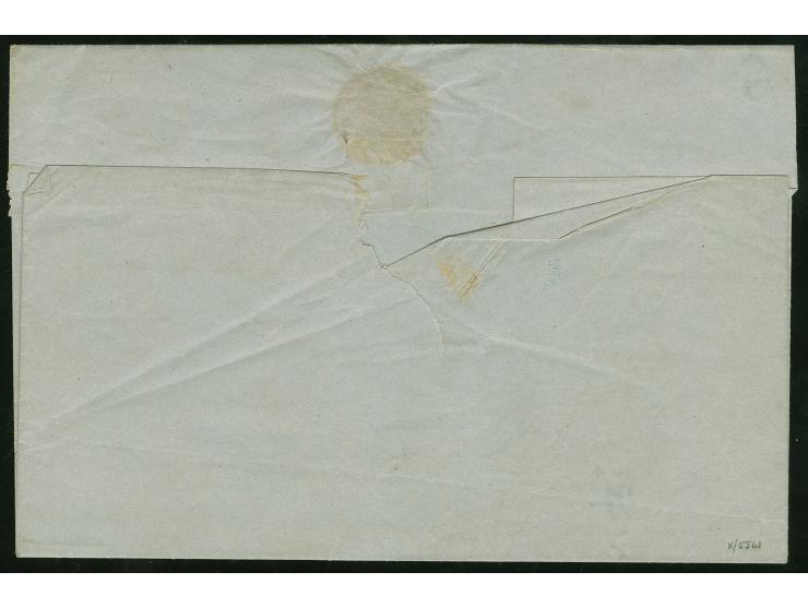 1853, Entire letter from Cairo to Alexandria struck with clear AGENZIA DELLA POSTA EUROPEA / CAIRO oval datestamp (Smith Type