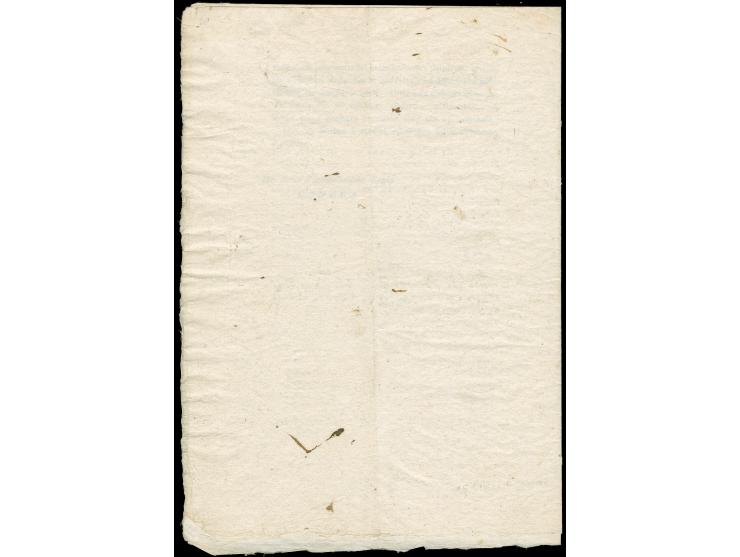 1818/19, Cavallini, official announcements for both issues with strikes of all original dies