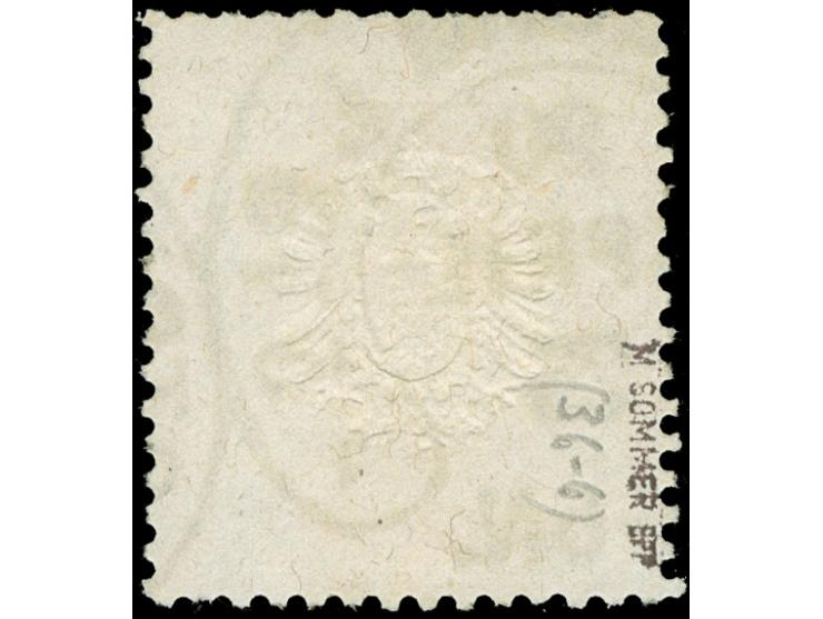 “STRASSBURG i. ELS. 20.APRIL.75” &nbsp;(Spalink 36-6) klarer Teilababschlag auf großer Schild ½ Gr. orange. Die farbfrische M