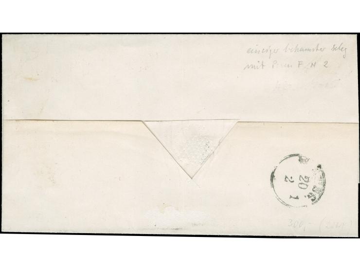 "POSEN F. N2 17.2.67" klar in rot auf Paketbegleitbrief mit Rötelvermerk "4" (Silbergroschen) nach Bromberg, mit Ausgabestemp