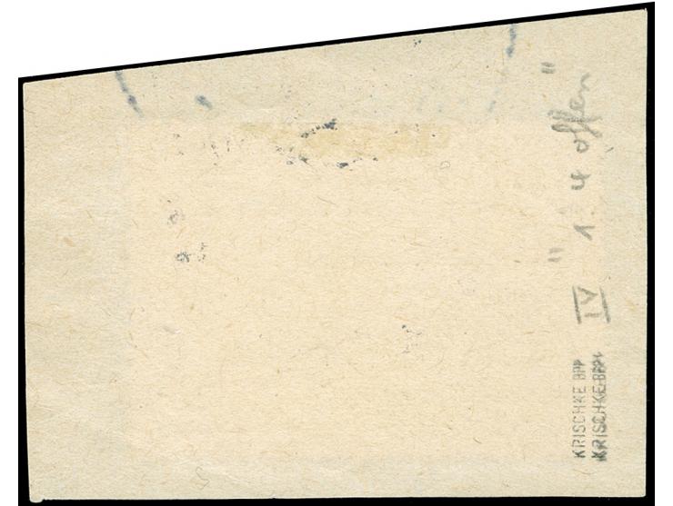 1944, 9 L. auf 15 St., mit Aufdruckfehler “erste 4 in 1944 offen” (Aufdruckfeld 22), gestempelt “Skopie” auf Briefstück, tade