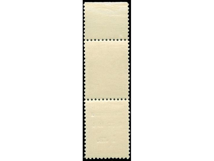 1944, 1 L. auf 10 St., senkrechtes Oberrandpaar mit Abart “Paar mit und ohne Aufdruck”, postfrisch, tadellos, unsigniert, Fot