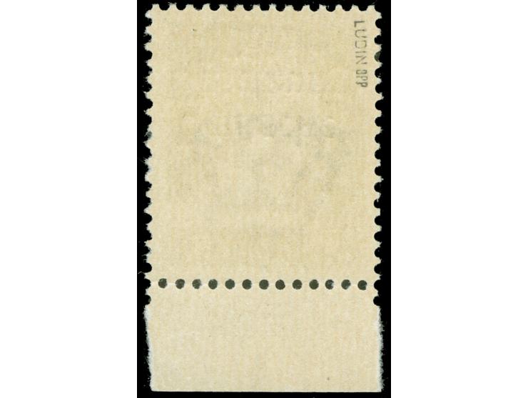 1943, 10 C. schwärzlichbraun, kopfstehender Aufdruck in Type I, postfrisch, tadellos, Auflage nur 400 Stück, sign. Ludin BPP&