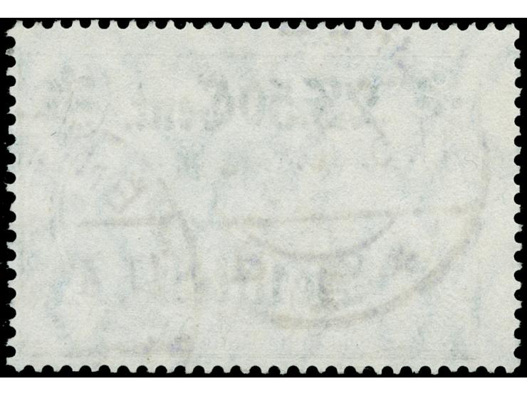 1916/18, Germania 2 F 50 C. auf 2 Mark schwärzlichblau, 26:17 Zähnungslöcher, mit Plattenfehler I “kleiner waagerechter Stric