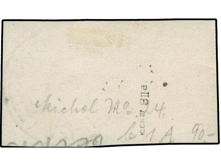 1920, Germania 5 Mark auf 7 ½ Pfg. rötlichorange, Aufdrucktype BIIa von Aufdruckfeld 11 der 1. Auflage, linkes Seitenrandstüc