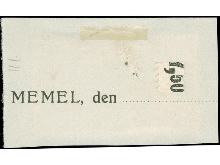 1923, 400 M. auf 80 M. auf 1,25 M. auf 60 C., mit Aufdruckfehler “Abstand zwischen Mark und 25 3,8 mm”, sauber gestempelt “KL