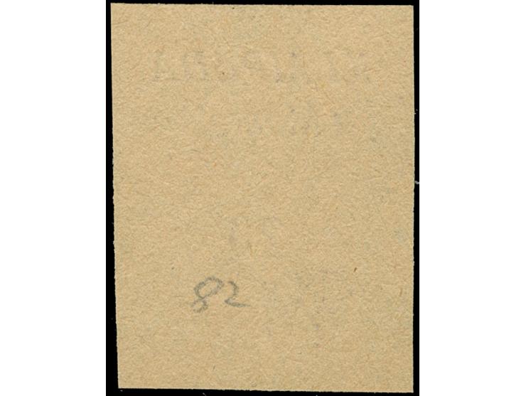 1923, 20 M., Andruckprobe nur des Aufdrucks auf bräunlichem Papier vor Druckbeginn der eigentlichen Ausgabe, Aufdruckfeld 82,