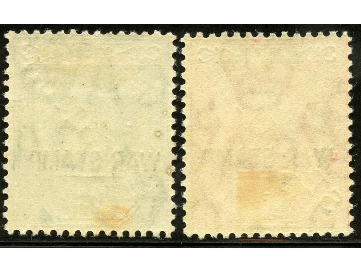 1915, George V, ½ d. green and 1 d. carmine, SPECIMEN overprinted, both unused, good perforation, fine. Certificate Pinchot. 
