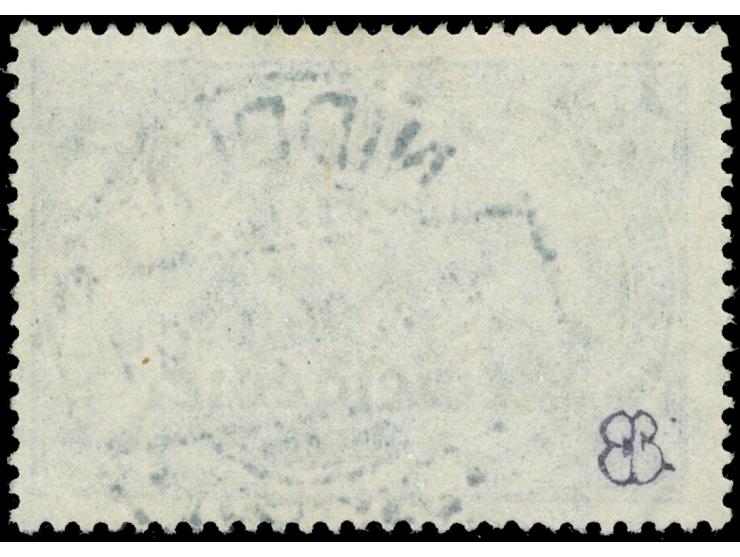 1920, Germania 2 M. dunkelkobaltblau, mit Plattenfehler “Krone links beschädigt sowie kleiner waagerechter Strich im E vom zw