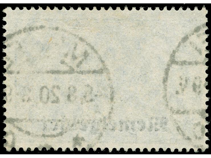 1920, Germania 2 M. dunkelblau, mit Plattenfehler “Krone links beschädigt sowie kleiner waagerechter Strich im E vom zweiten 