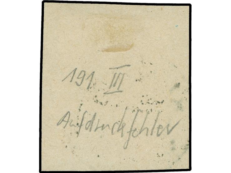 1923, Freimarke 50 L. auf 1000 M. grünlichblau, doppelter Aufdruck - einmal schwächer und Aufdruckfehler “linker Zierbalken z
