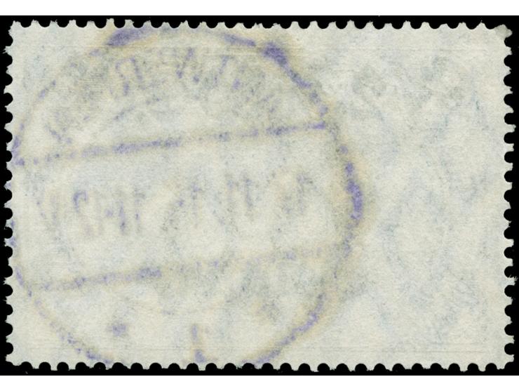 1920, Germania 2 Fr. 50 C. auf 2 Mark schwärzlichblau, mit Plattenfehler “Krone links beschädigt” (Feld 5, &nbsp;Teilauflage)