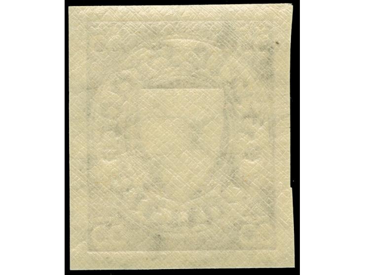 1937, Staatswappen im Oval, 55 Pfg., ungezähnter Probedruck mit fehlender Farbe zinnoberrot (Wappen), postfrisch, tadellos