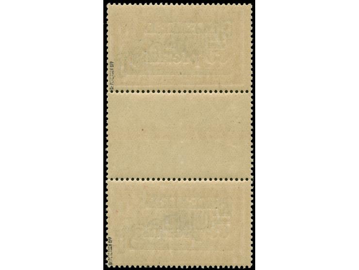 1921, Flugpostmarken 60 pf. auf 40 C. graurot/türkisgrau, senkrechtes Zwischenstegpaar, postfrisch, leicht angefaltet, sonst 