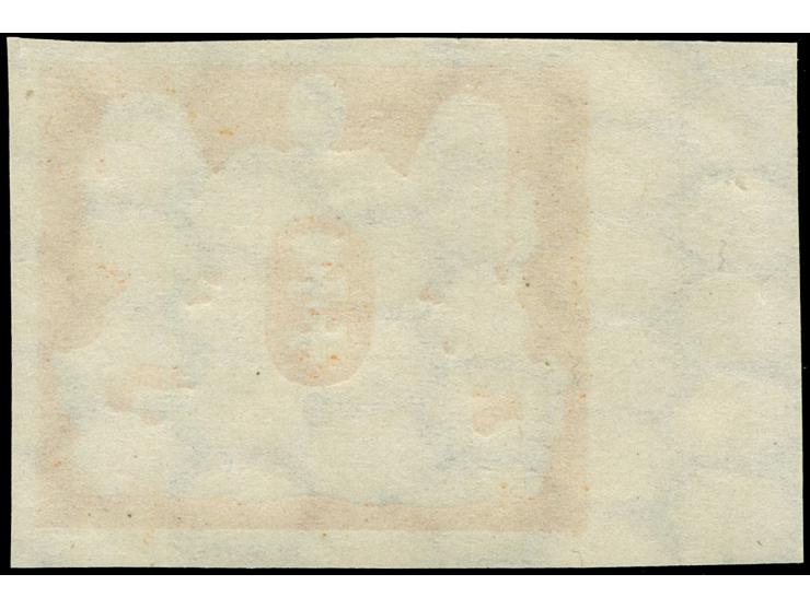 1922, Großes Staatswappen 9 M. orange, linkes Seitenrandstück als ungezähnter Probedruck, postfrisch, tadellos, selten, unsig