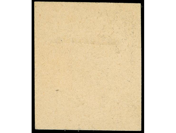 1921, Kleines Staatswappen 50 Pfg., ungezähnter Probedruck ohne Mittelstück, Schwarzdruck auf ungummiertem Kartonpapier, tade