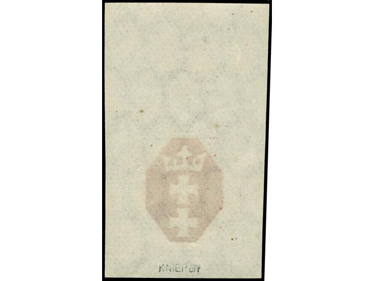 1921, Kleines Staatswappen 30 Pfg., Oberrandstück, Phasendruck nur des Mittelstücks, postfrisch, tadellos, sign Kniep BPP, Ku