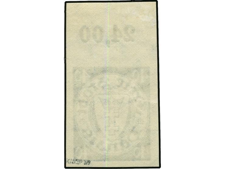 1935, Staatswappen im Oval 40 Pfg. schwärzlichlilaultramarin, Oberrandstück, ungezähnt, postfrisch, tadellos, sign. Kniep BPP