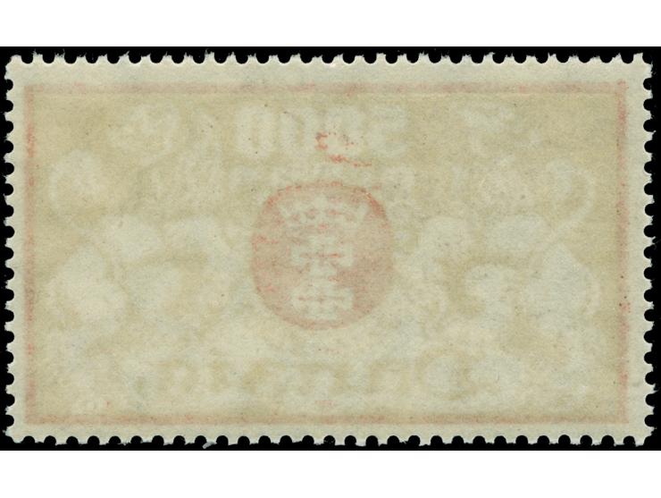 1923, Großes Staatswappen 5000 Mark lebhaftrot/silber, doppelter Rosettenunterdruck, postfrisch, tadellos, unsigniert, Fotobe
