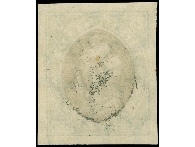 1921, Kogge 25 Pfg. grün, ungezähnter Probedruck mit schwarzem Mittelstück, postfrisch, tadellos, unsigniert, Kurzbefund Grub