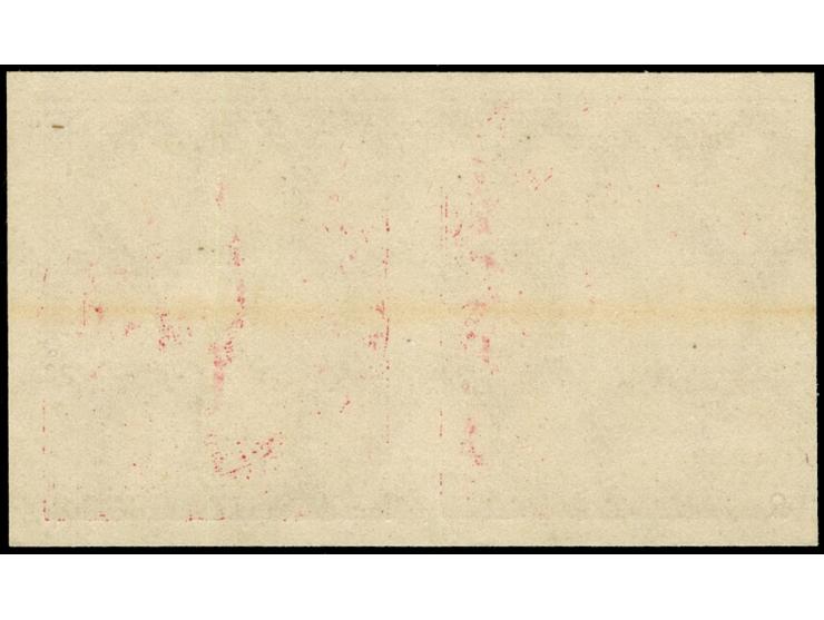 1921, Kogge 40 Pfg. karmin, undurchstochener Probedruck auf Kartonpapier, waagerechtes Paar, postfrisch, tadellos, Fotobefund