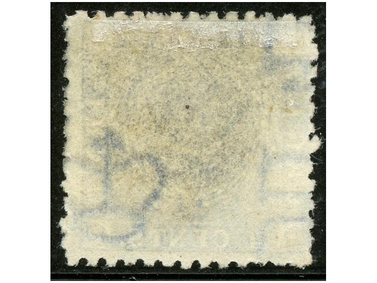 1872/73, 4 c. blue ultramarine, unused with part gum, variety ‘parts of sheet marginal watermark’, good perforation for this 