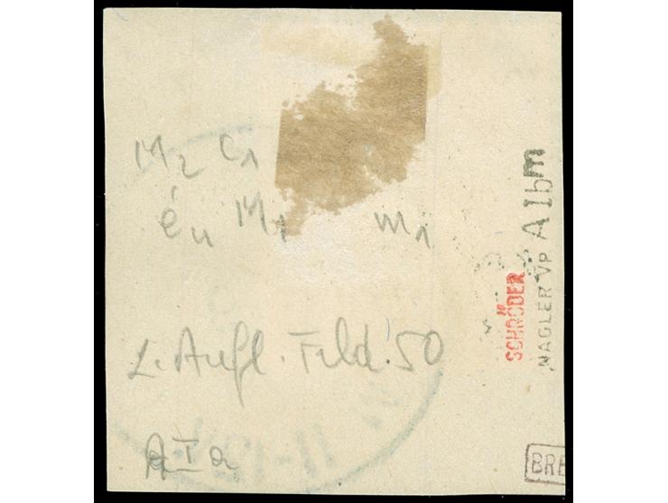 1920, Germania 3 M. auf 3 Pfg. dunkelorangebraun, Aufdruck Type AIbm, sauber gestempelt “MARIENBURG (WESTPR.) 2 5.9.20” auf B