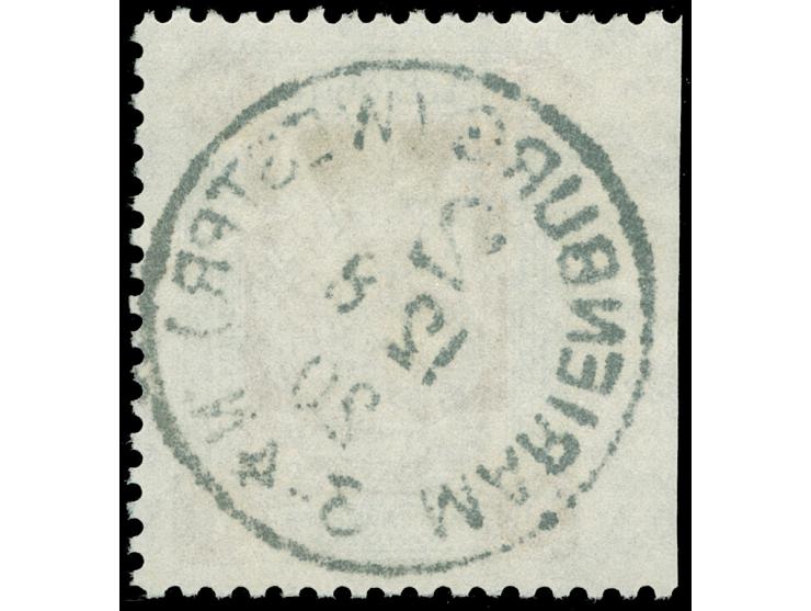 1920, 2. Mailänder Ausgabe 1 M. dunkelgrün/orangebraun, linkes Seitenrandstück, dort ungezähnt, sauber gestempelt “MARIENBURG