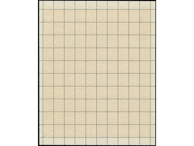 1945, amtliche Versuchs-Zähnung L 10¾: Wappen 8 Pfg., kompletter Bogen a 100 Marken, postfrisch, einwandfrei, sign. Schulz BP