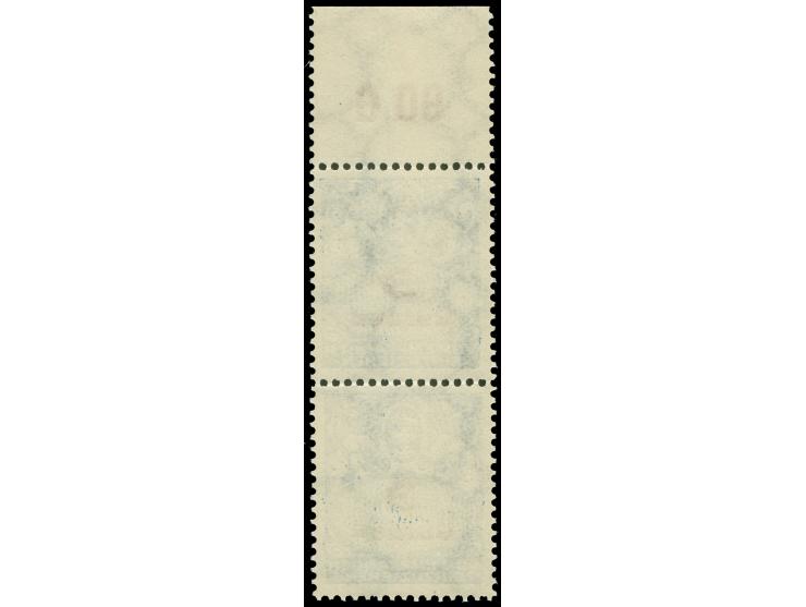 1927, Großes Staatswappen 3 G. dunkelkobalt/lilarot, mit Plattenfehler “n von Gulden kopfstehend” (Feld 13), senkrechtes Ober