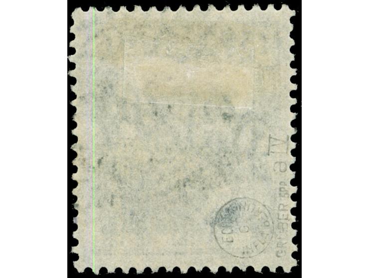 1920, Schrägaufdruck 15 Pfg. schwärzlichgrauviolett, Aufdruckfehler “z In Danzig mittig senkrecht gebrochen sowie Aufdruckbal