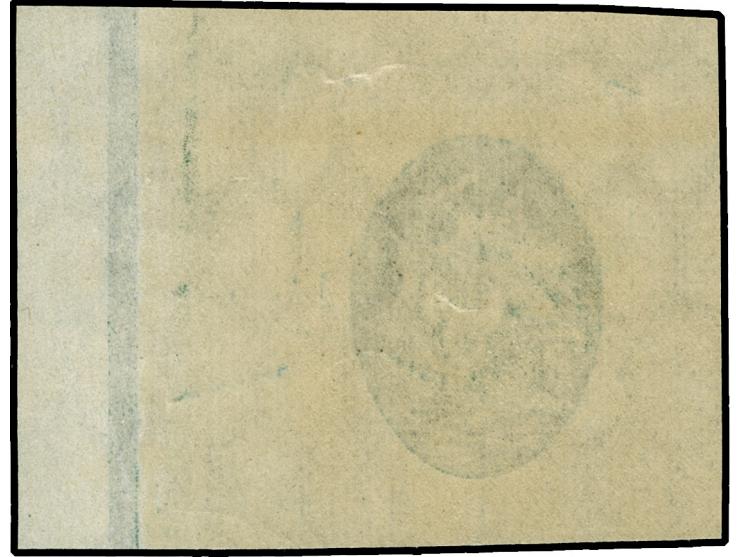 1921, Kogge 2 M., undurchstochener Phasendruck nur des Mittelstücks in dunkelgrün, rechtes Seitenrandstück, postfrisch, tadel