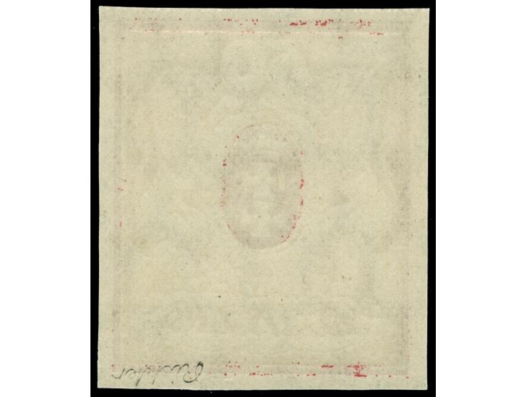 1922, Großes Staatswappen 50 M. lilarot/gold", ungezähnt, postfrisch, tadellos, sign. Richter