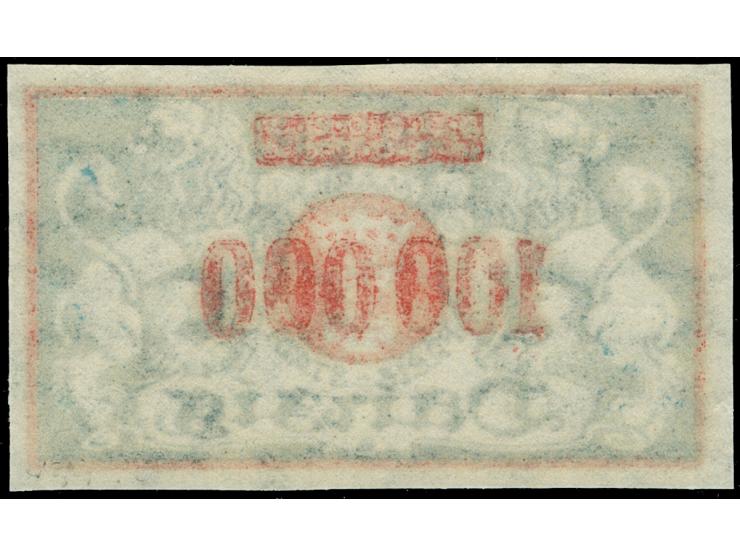 1923, Großes Staatswappen 100000 auf 20000 M., ungezähnt, postfrisch, tadellos, sign. Richter