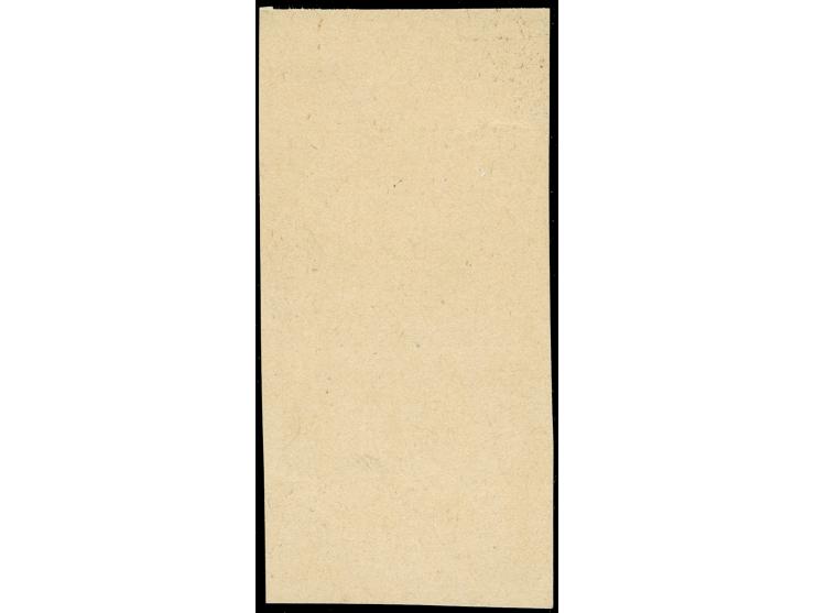1923, Großes Staatswappen 50000 M., ungezähnter Probedruck in schwarz auf ungummiertem Kreidepapier, senkrechtes Oberrandpaar